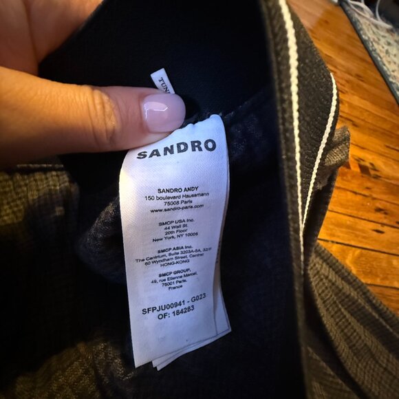 Sandro Pleated Checked Skirt - Picture 8 of 8